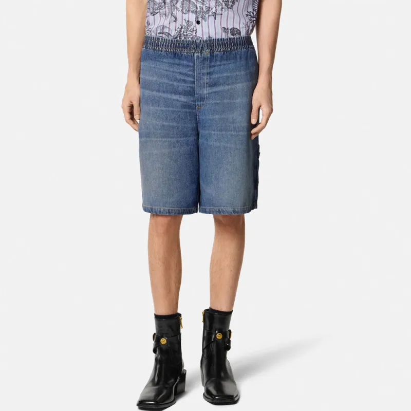 VERSACE Medusa Biggie Denim Shorts-1