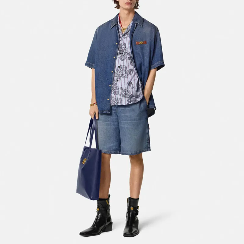VERSACE Medusa Biggie Denim Shorts-3