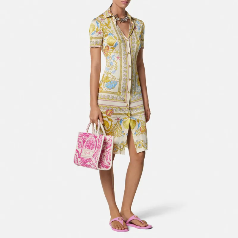 VERSACE Underwater Barocco Midi Shirt Dress-3