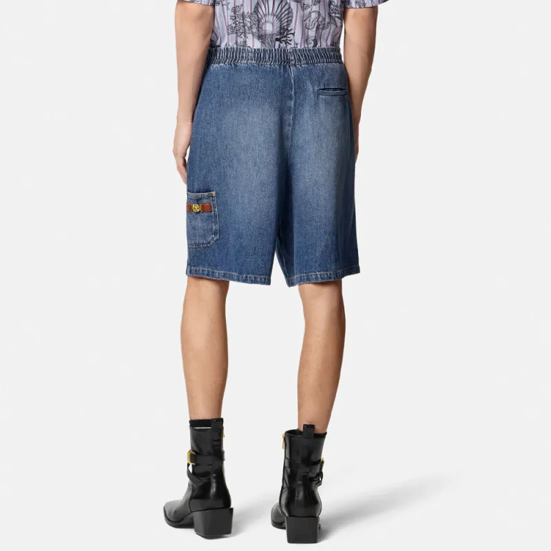 VERSACE Medusa Biggie Denim Shorts-2
