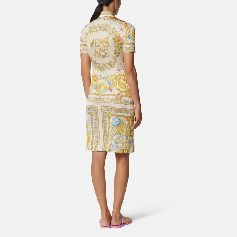 VERSACE Underwater Barocco Midi Shirt Dress-2