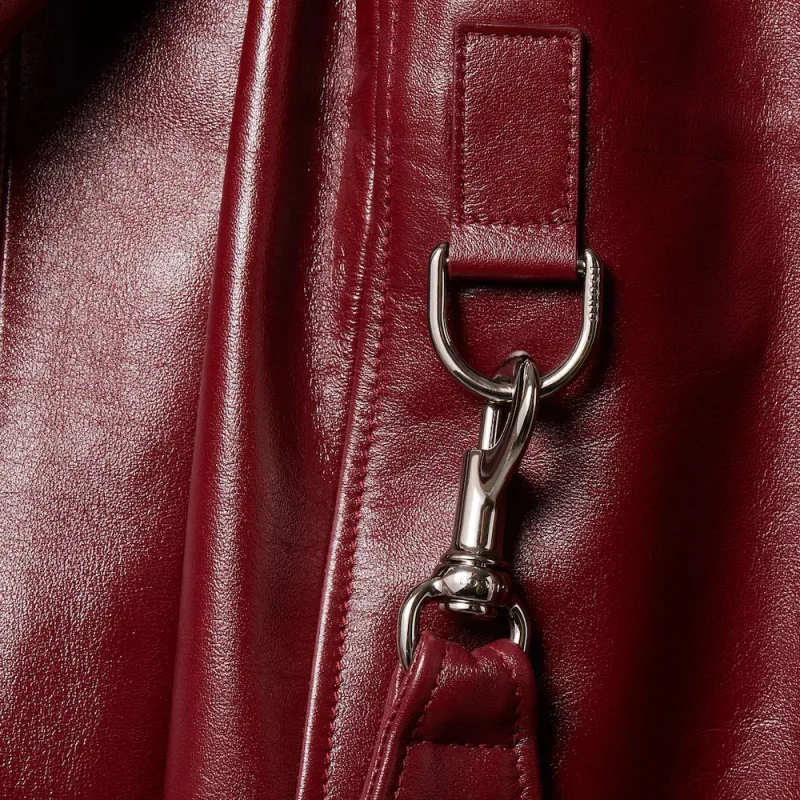 GUCCI Leather Jackets Men Red-8