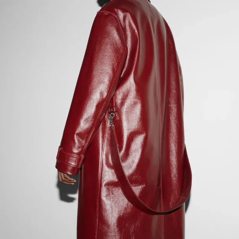 GUCCI Leather Jackets Men Red-5