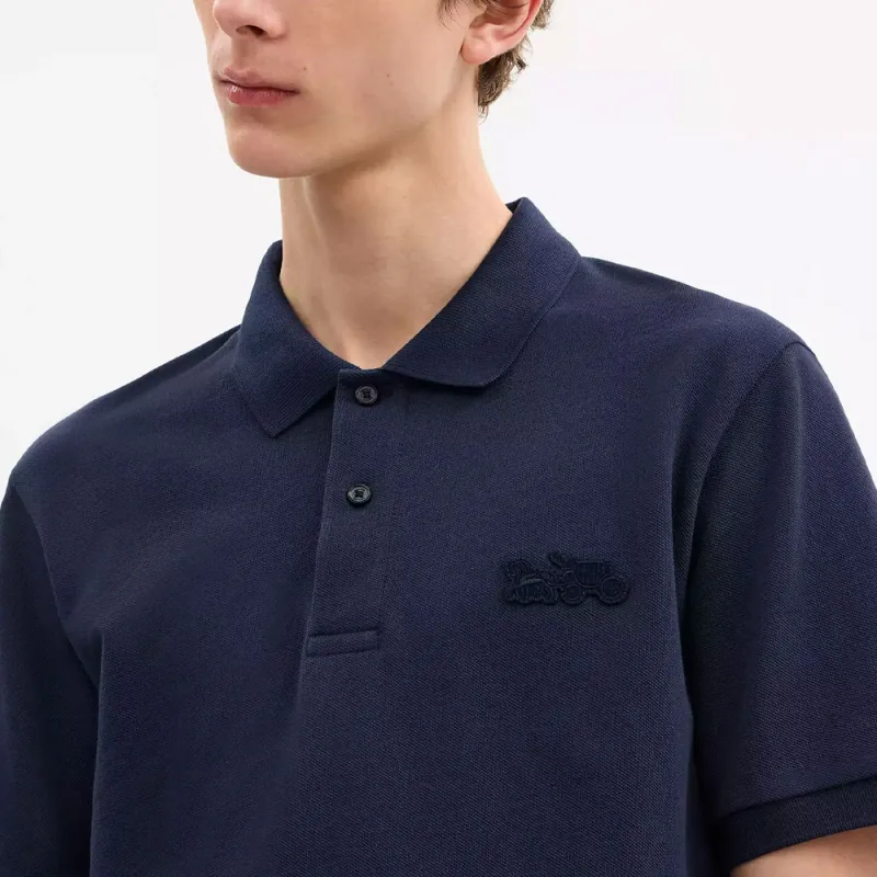 COACH Polo Shirt Men's Navy Blue-3