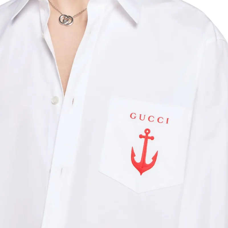 GUCCI Shirts Men White-4