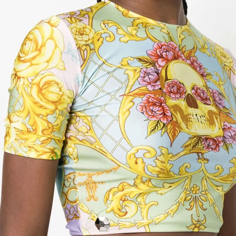 PHILIPP PLEIN Baroque print Crop top-3