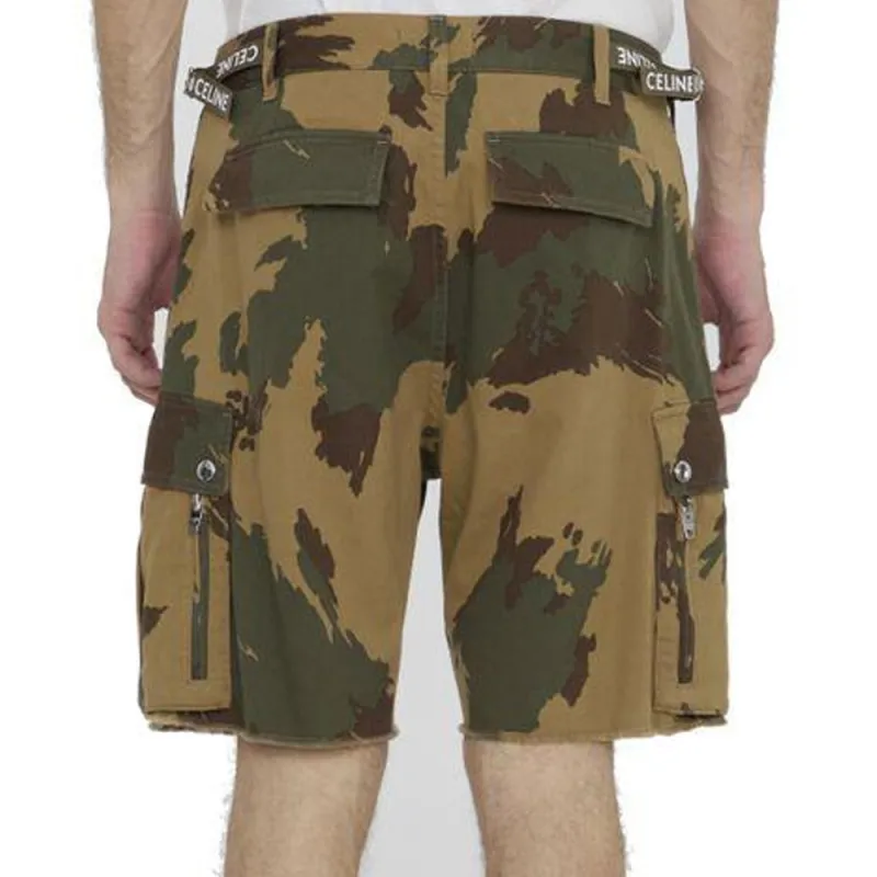 CELINE Camouflage Cargo Shorts-3
