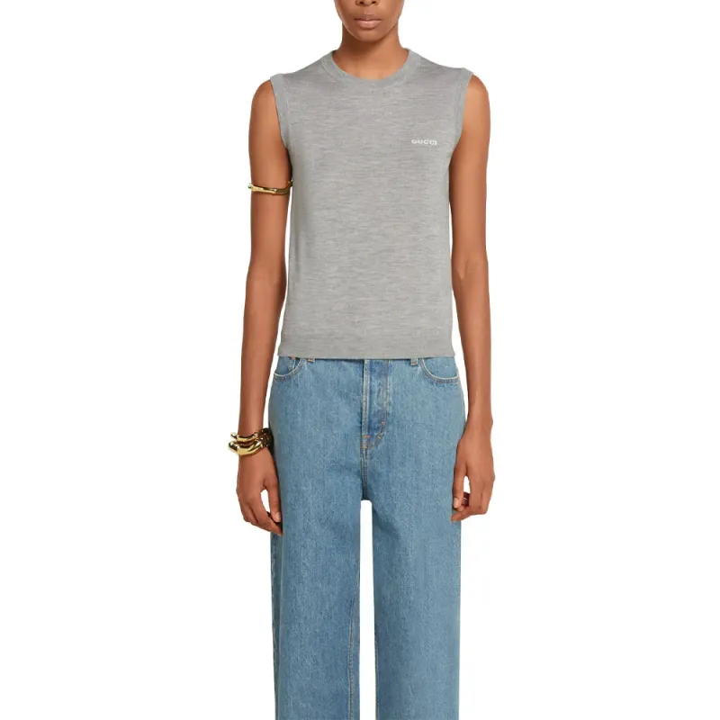 GUCCI SS25 Tank Top Women's Gray-1