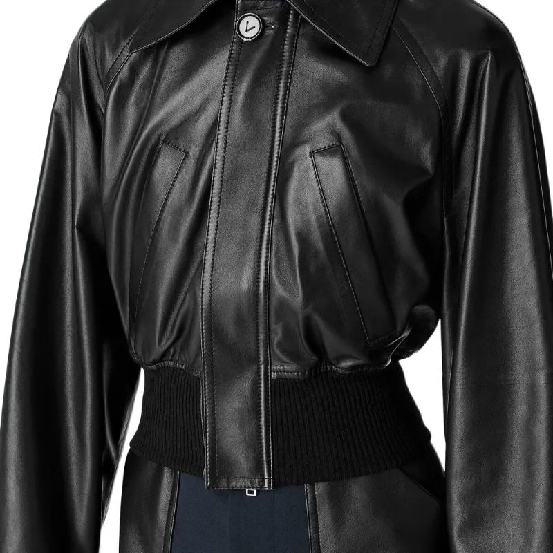 Bottega Veneta SS25 Leather Jacket Women's Black-3