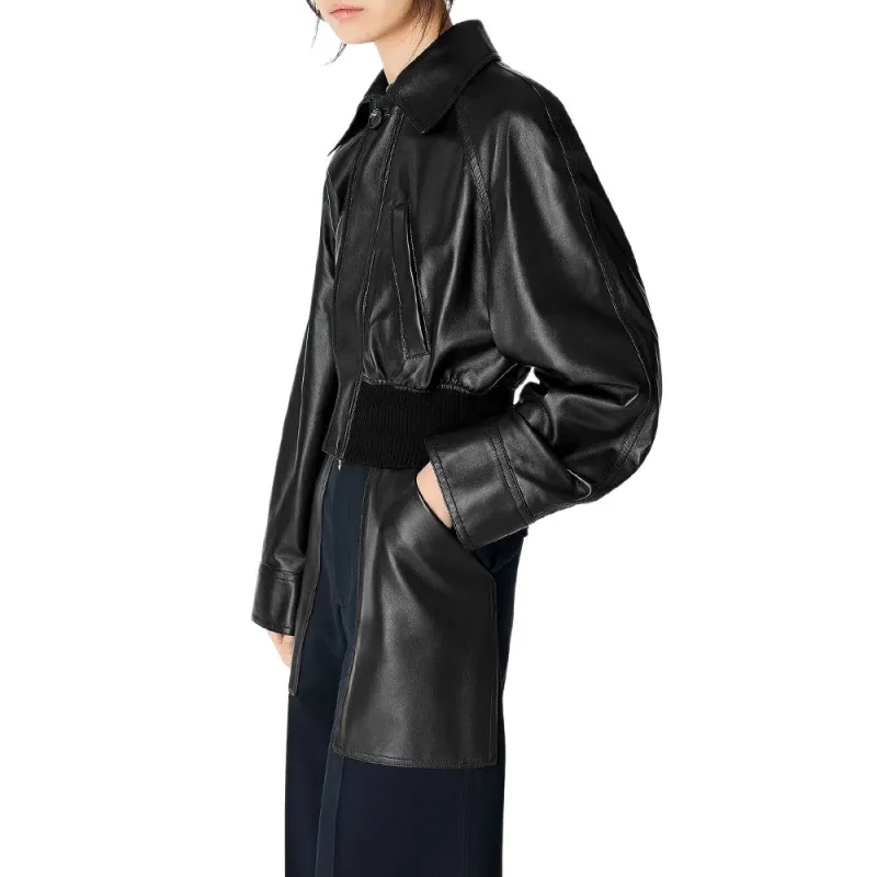 Bottega Veneta SS25 Leather Jacket Women's Black-2