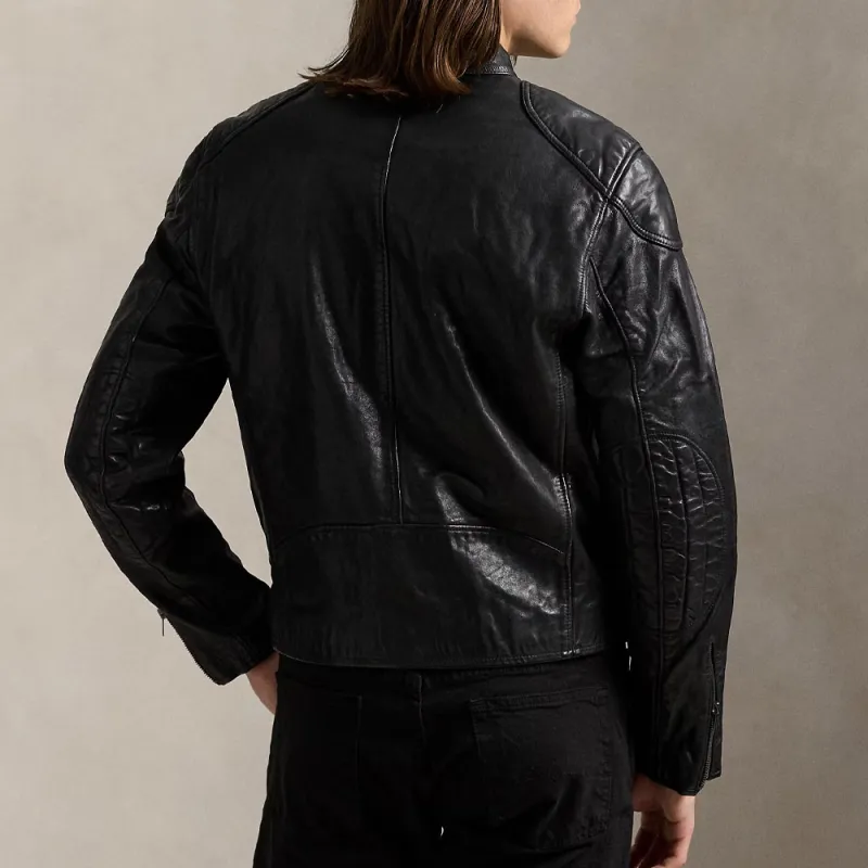 Polo Ralph Lauren Leather Jacket Men's Black-2