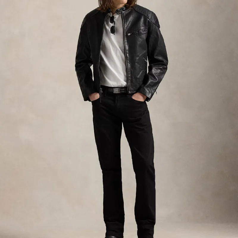 Polo Ralph Lauren Leather Jacket Men's Black-3