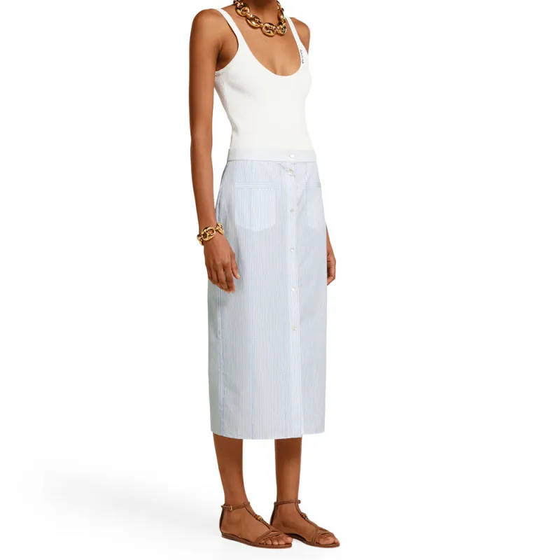 GUCCI FW25 Casual Long Skirt Women's Light Blue-3