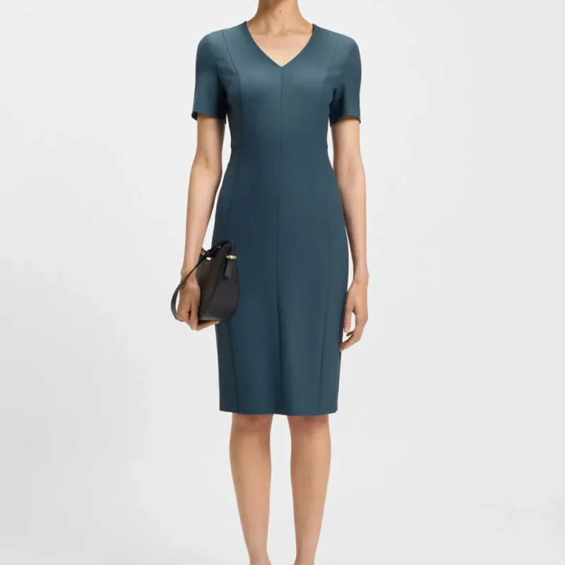 HUGO BOSS Short Sleeved Dress Women's Blue-1