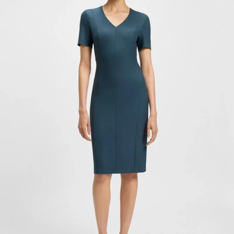 HUGO BOSS Short Sleeved Dress Women's Blue-2