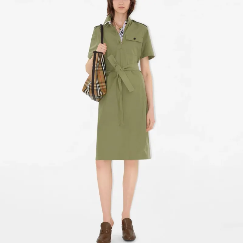 Burberry SS25 Short Sleeved Dress Women's Green-1