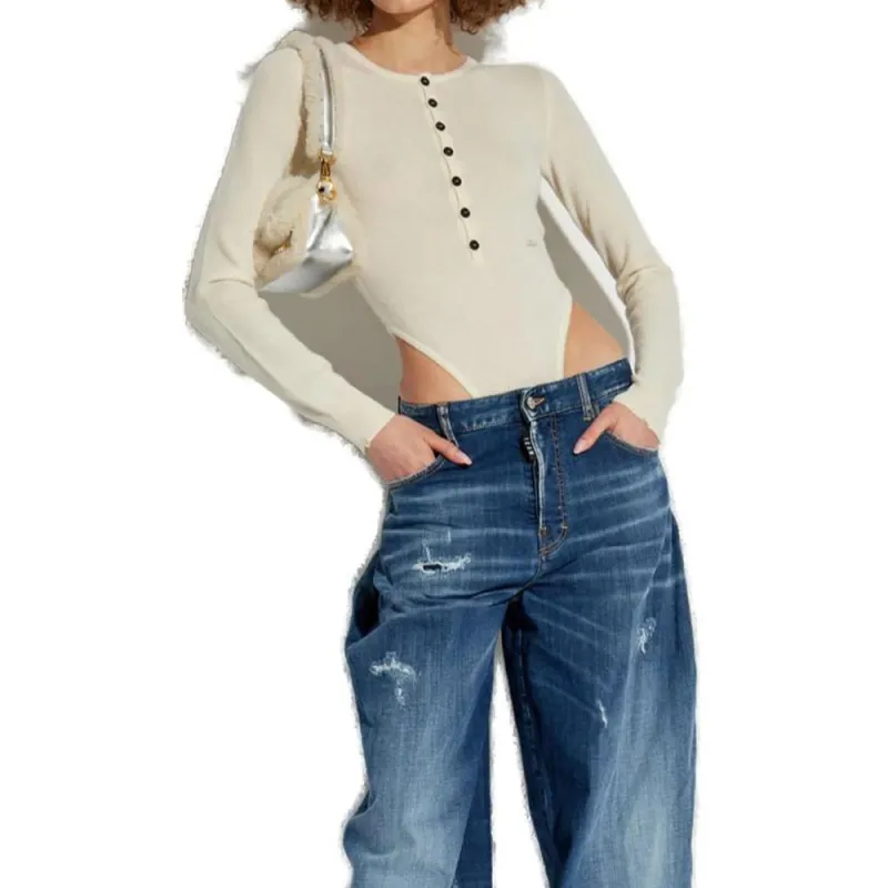 DSQUARED 2 Long Sleeved Knitted Bodysuit-2