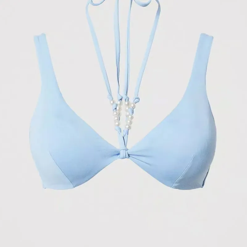 Twinset Beaded Halter Neck Bikini Top-5