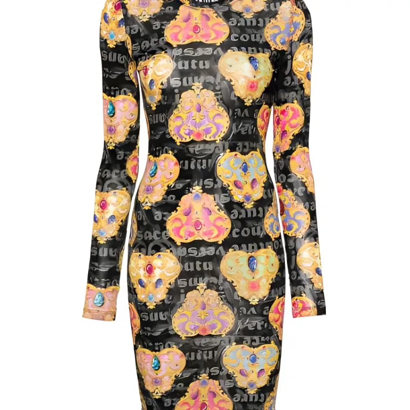 VERSACE JEANS Couture print Bodycon Minidress-4