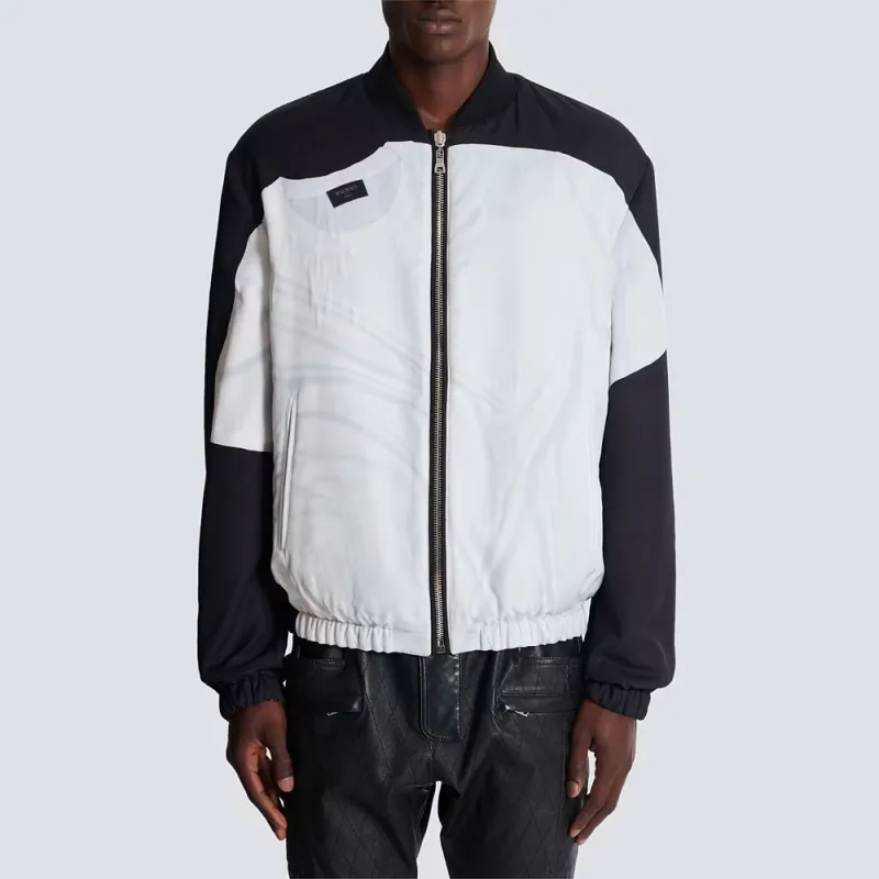 BALMAIN Trompe L'oeil print Bomber Jacket-2