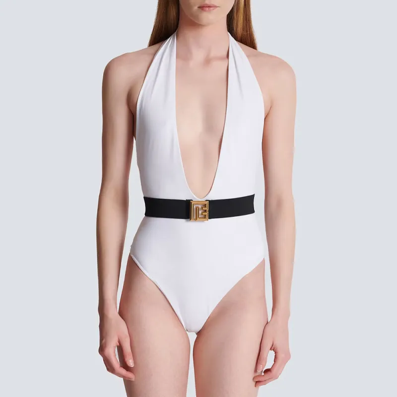 BALMAIN One piece Swimsuit Women's White-2