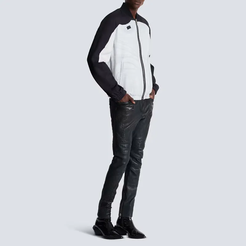 BALMAIN Trompe L'oeil print Bomber Jacket-4