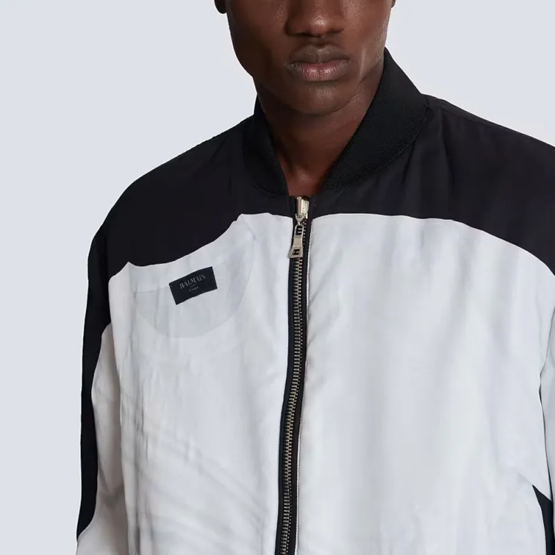 BALMAIN Trompe L'oeil print Bomber Jacket-6