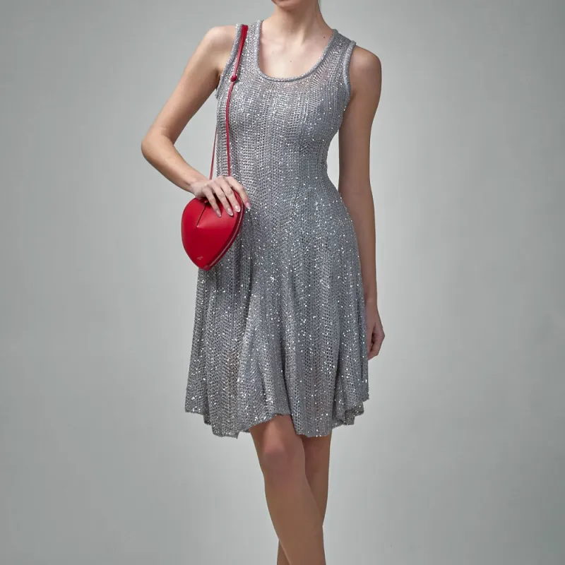 Alaia Sequin Knit Skater Dress-3