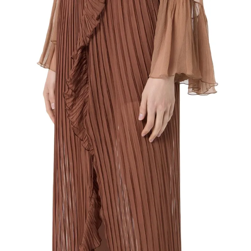 Blumarine Casual Long Skirt Women's Brown-3