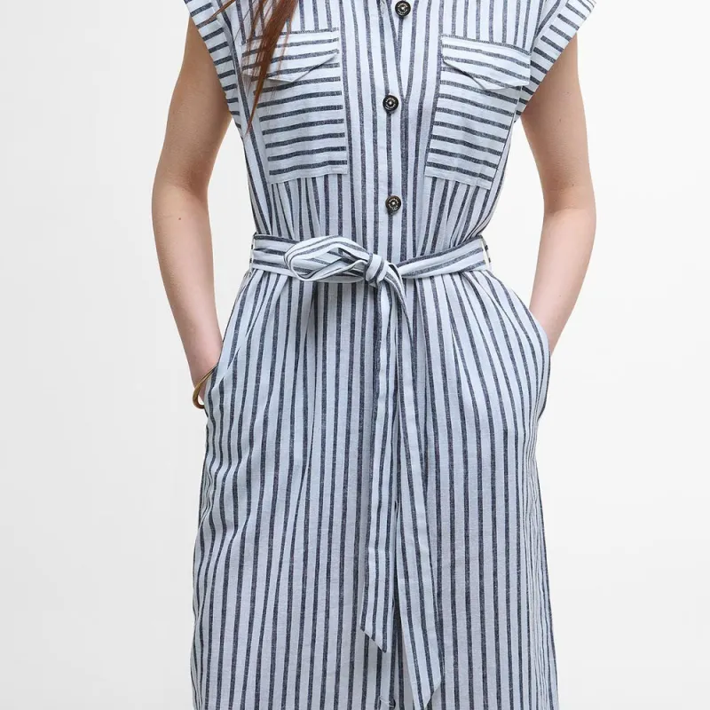 BARBOUR Short Sleeved Dress Women's Blue-4