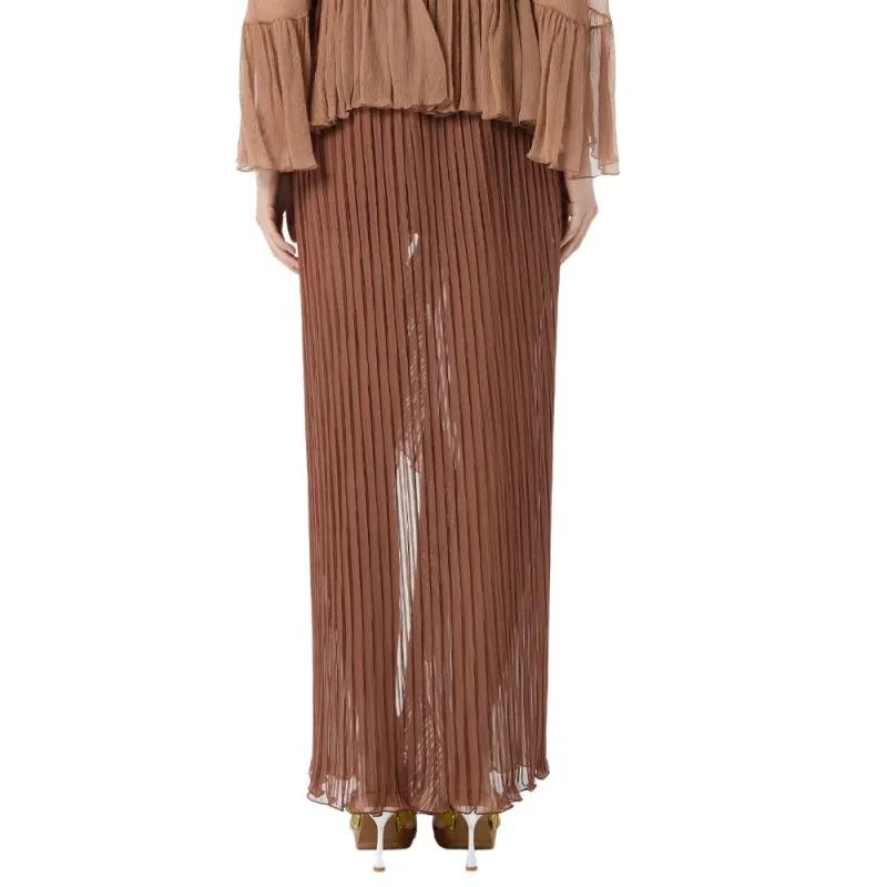 Blumarine Casual Long Skirt Women's Brown-2