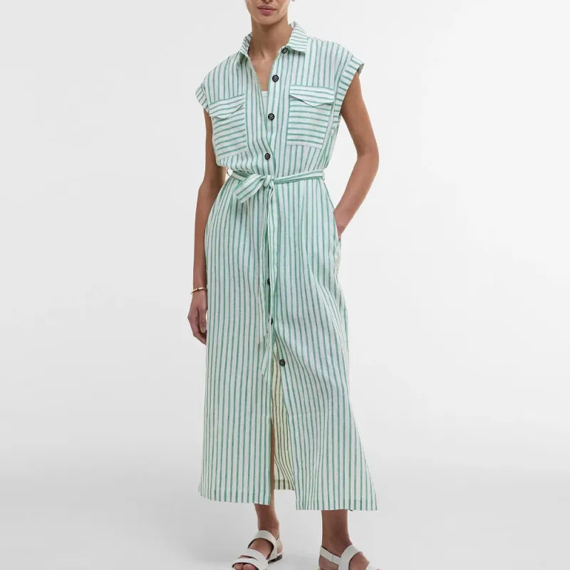 BARBOUR Short Sleeved Dress Women's Green-2