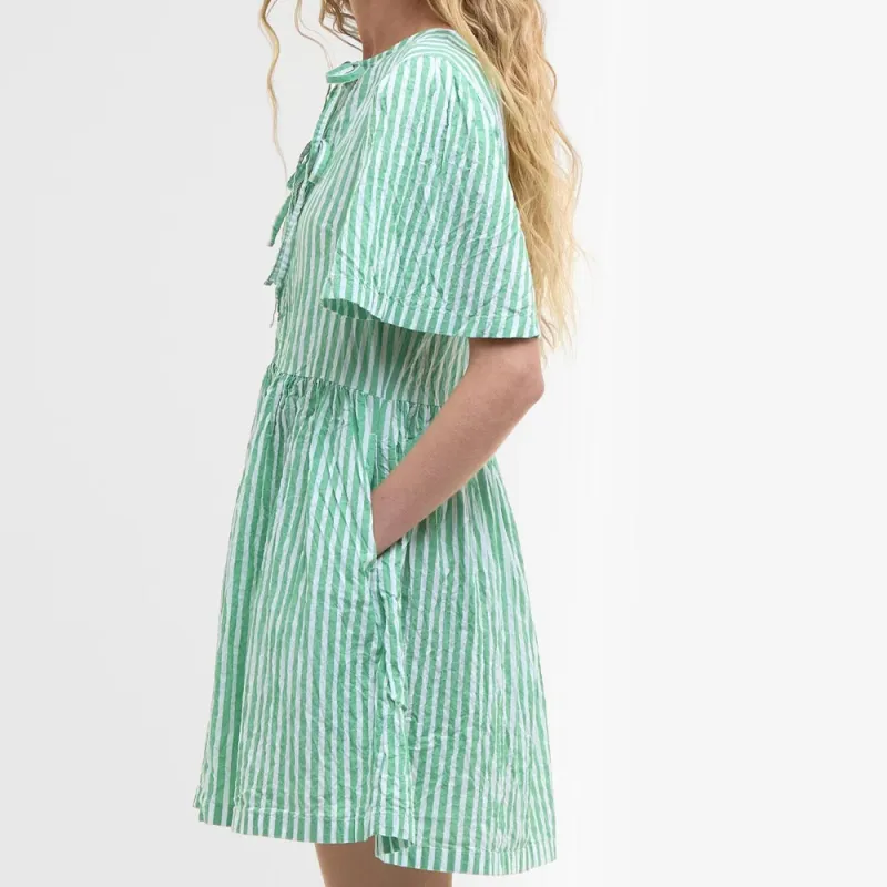 BARBOUR Short Sleeved Dress Women's Green-5