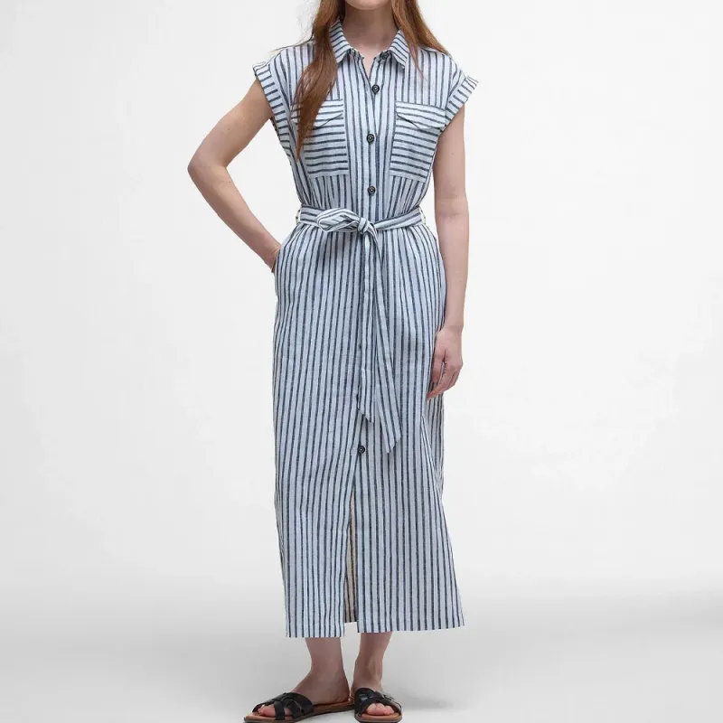 BARBOUR Short Sleeved Dress Women's Blue-2