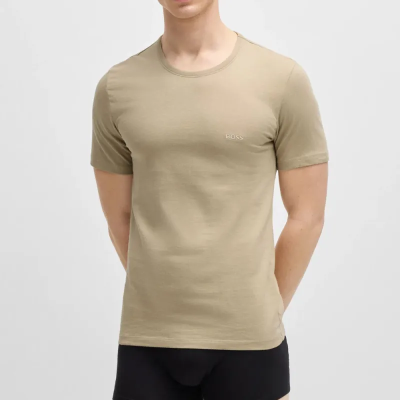 HUGO BOSS T Shirts Men 3 Pack White+Black+Khaki-3