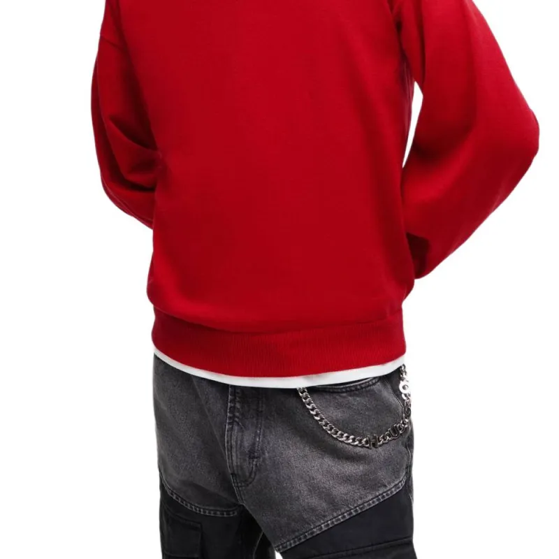 HUGO BOSS Organic Cotton Sweater With Embroidered Logo Sweater Men's Red-4