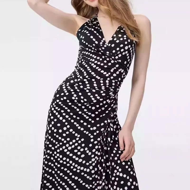 Diane Von Furstenberg FW25 Sleeveless Dress Women's Black White-3