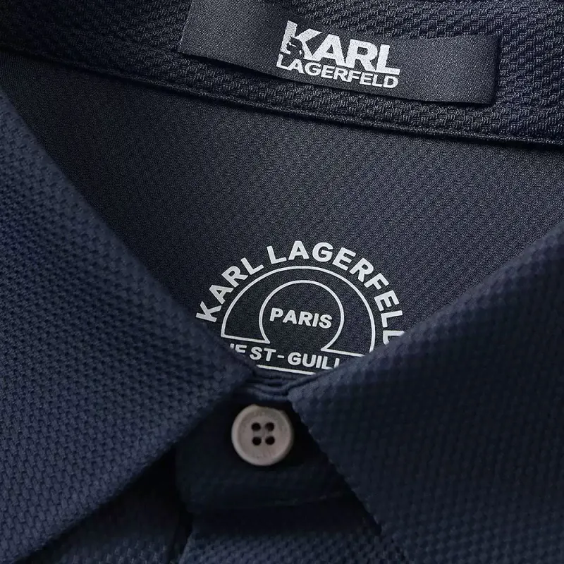 KARL LAGERFELD SS25 Polo Shirt Men's Navy Blue-3
