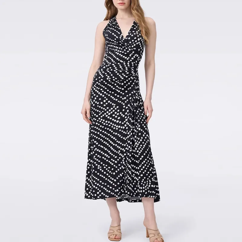 Diane Von Furstenberg FW25 Sleeveless Dress Women's Black White-1
