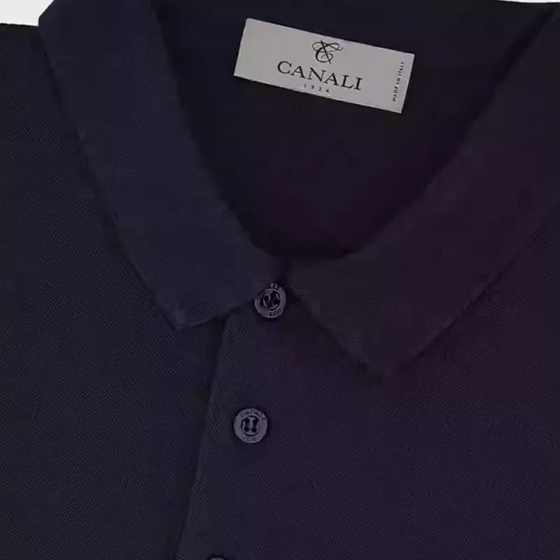 CANALI Polo Shirt Men's Navy Blue-4