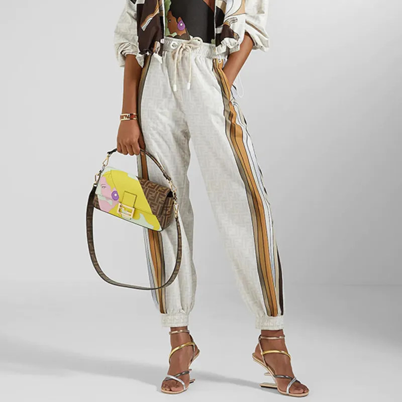 FENDI SS22 Knitted Sweatpants Women's White-3