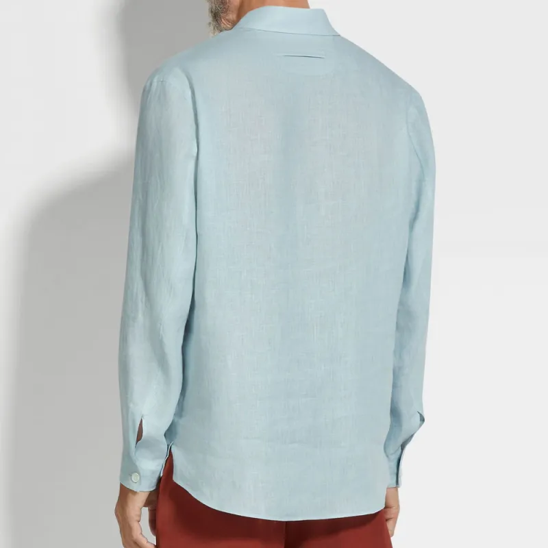 Zegna Polo Shirt Men's Light Blue-2