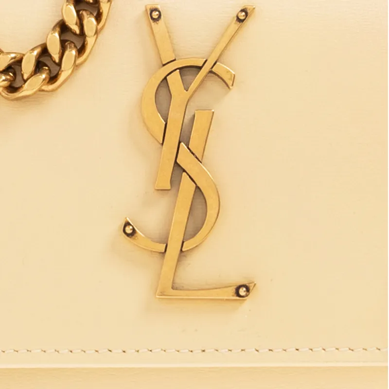 SAINT LAURENT SUNSET Calfskin Sunset Bag, Shoulder Bag, Crossbody Bag Trumpets Women's Yellow-4