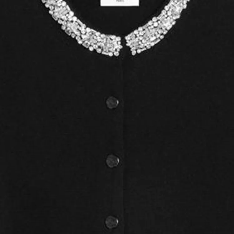 CELINE Embroidered Cropped Cardigan In Cashmere-7
