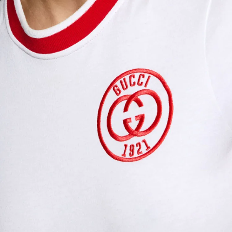 GUCCI Logo-embroidered Cotton T-shirt-6