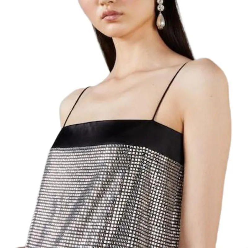 GUCCI Slip Dress Women's Silver White-4