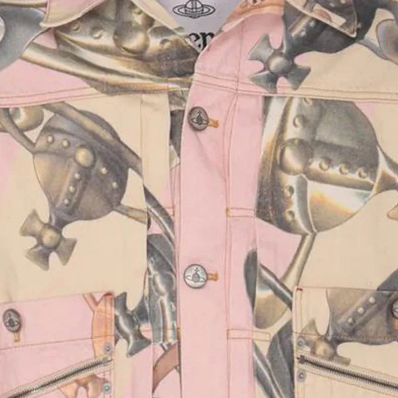 Vivienne Westwood Marlene Orb Printed Buttoned Denim Jacket-7