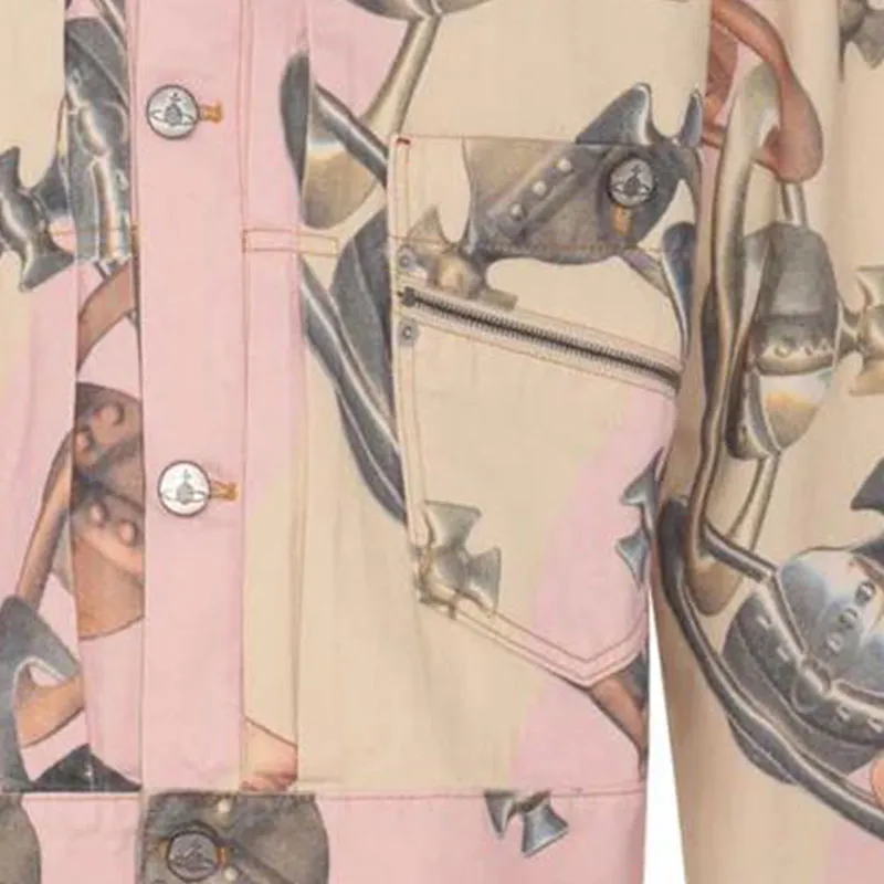 Vivienne Westwood Marlene Orb Printed Buttoned Denim Jacket-6