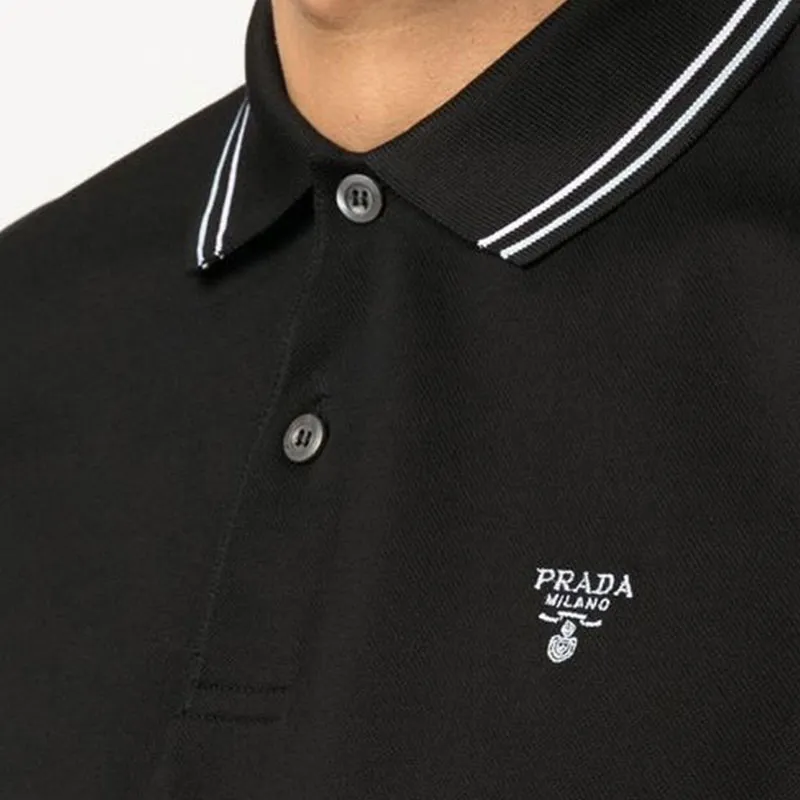 PRADA SS22 Polo Shirt Men's Black-4