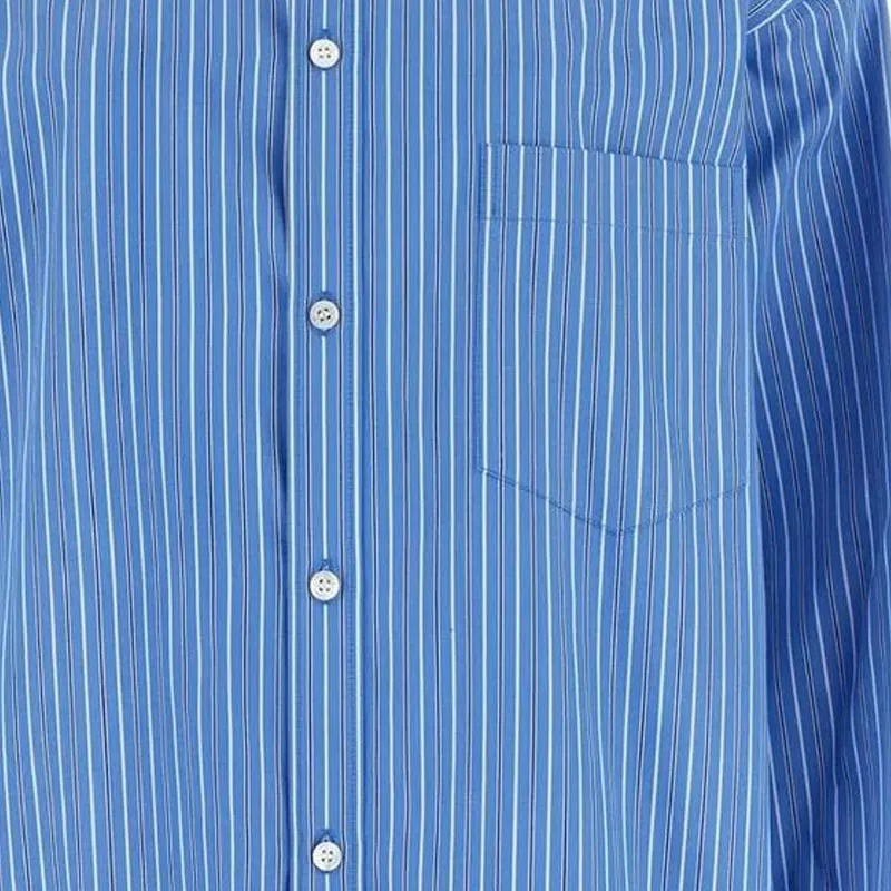 Balenciaga Striped Collared Long Sleeve Shirt-4